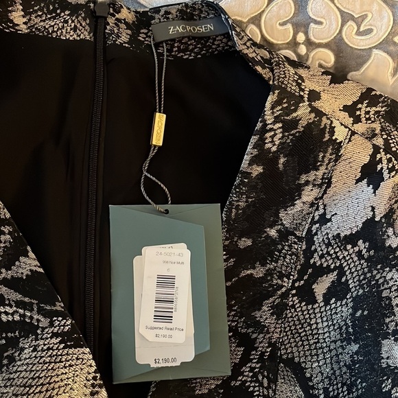 Zac Posen Python-Print Short Sleeve Dress - Picture 9 of 16